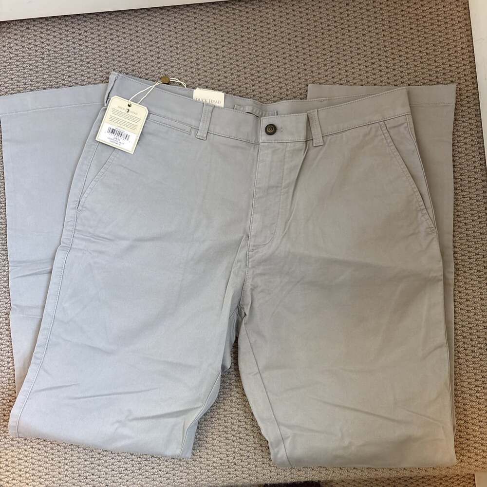 Duck Head Classic Chino Limestone Gray 34X32 Stretch Twill NWT